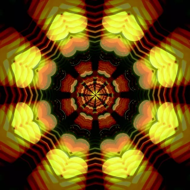 VJ Loop Neon Tunnel Kaleidoscope 1:1 Square 60fps Screensaver